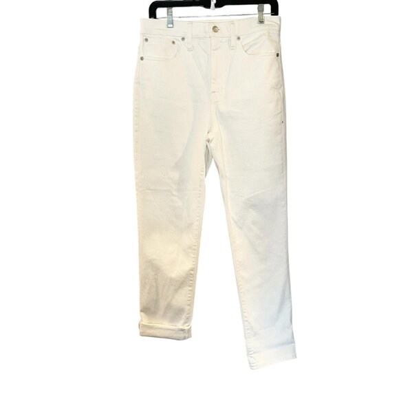Madewell The High-Rise Slim Boyjean‎ in Off White High Rise Stretchy Size 26 - Picture 2 of 7